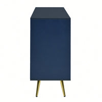 Geometric Wave Design Sideboard With Adjustable Features And Conical Legs For Study Entryway And Living Room