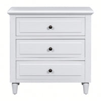 Elegant 3-Drawer Wooden Nightstand With Ample Storage Space For Bedroom Furniture