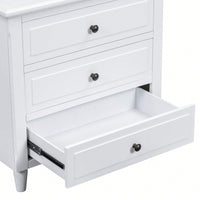 Elegant 3-Drawer Wooden Nightstand With Ample Storage Space For Bedroom Furniture