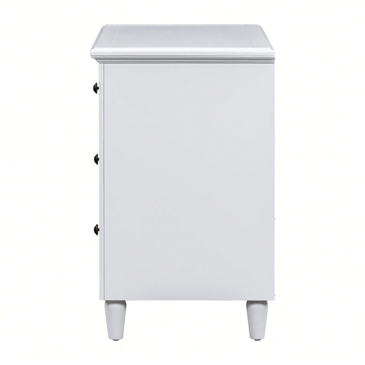Elegant 3-Drawer Wooden Nightstand With Ample Storage Space For Bedroom Furniture