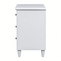 Elegant 3-Drawer Wooden Nightstand With Ample Storage Space For Bedroom Furniture