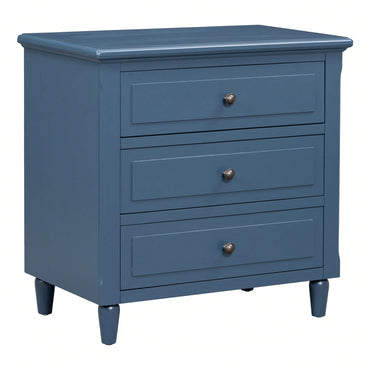 Elegant 3-Drawer Wooden Nightstand With Ample Storage Space For Bedroom Furniture