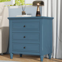 Elegant 3-Drawer Wooden Nightstand With Ample Storage Space For Bedroom Furniture