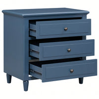 Elegant 3-Drawer Wooden Nightstand With Ample Storage Space For Bedroom Furniture