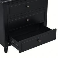 Elegant 3-Drawer Wooden Nightstand With Ample Storage Space For Bedroom Furniture