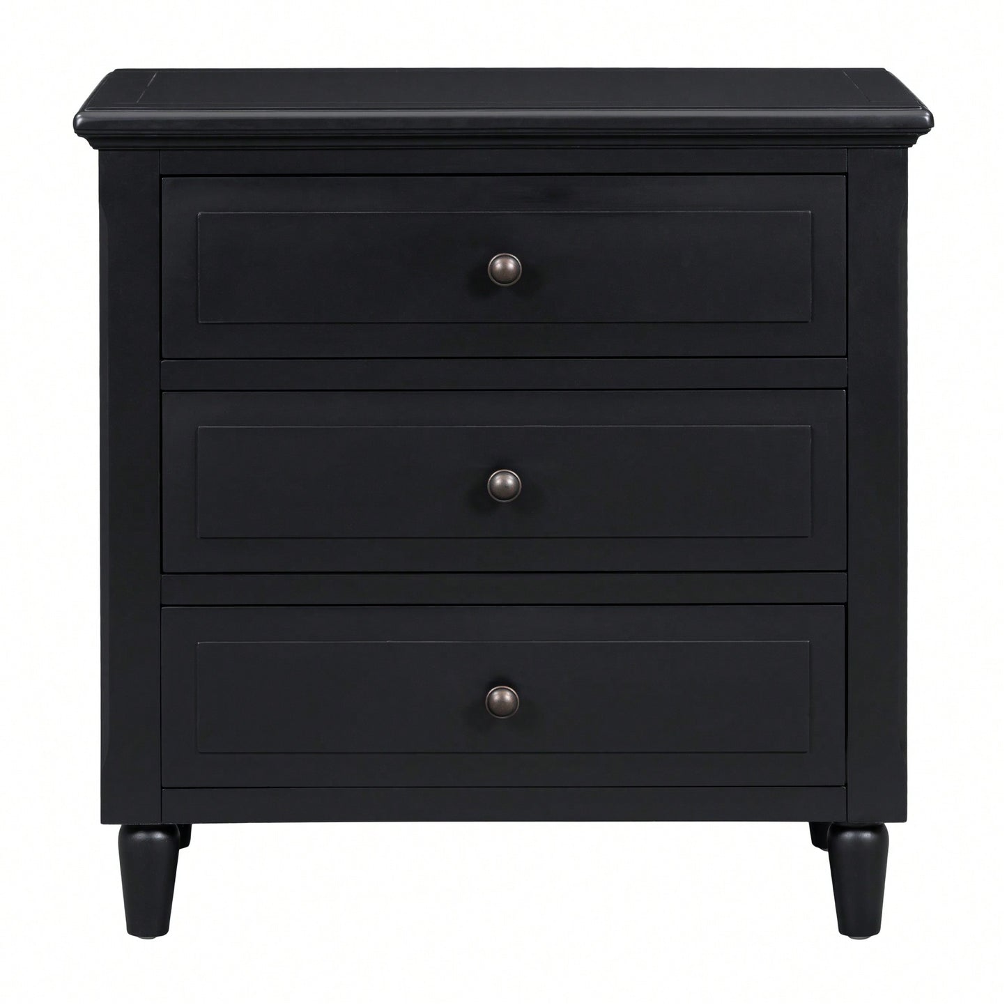 Elegant 3-Drawer Wooden Nightstand With Ample Storage Space For Bedroom Furniture