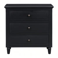Elegant 3-Drawer Wooden Nightstand With Ample Storage Space For Bedroom Furniture