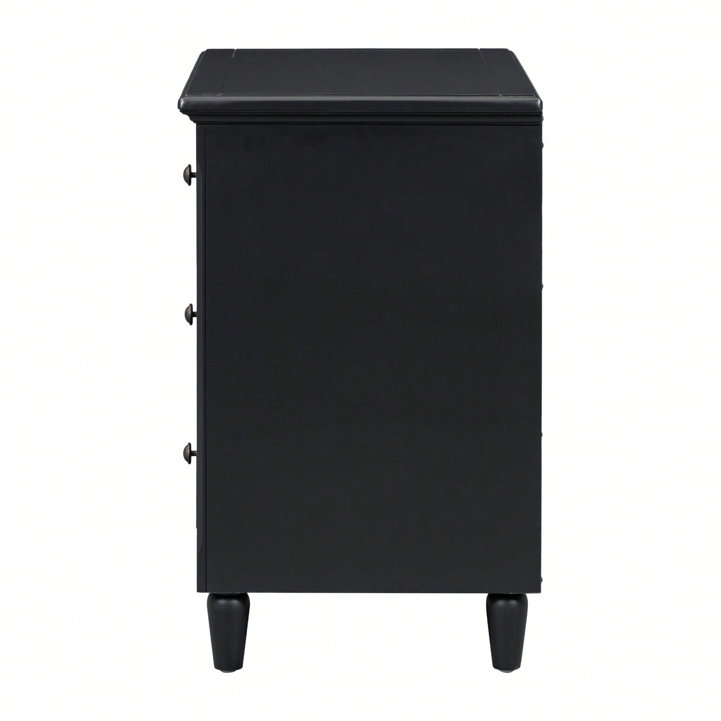 Elegant 3-Drawer Wooden Nightstand With Ample Storage Space For Bedroom Furniture