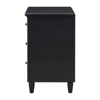Elegant 3-Drawer Wooden Nightstand With Ample Storage Space For Bedroom Furniture