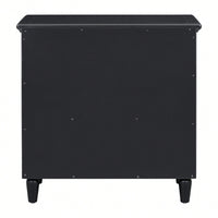 Elegant 3-Drawer Wooden Nightstand With Ample Storage Space For Bedroom Furniture