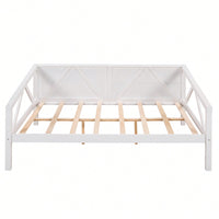 Gray Full Size Daybed With Wood Slat Support For Versatile Bedroom Or Living Room Use