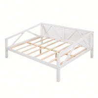 Gray Full Size Daybed With Wood Slat Support For Versatile Bedroom Or Living Room Use