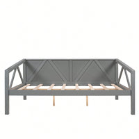 Gray Full Size Daybed With Wood Slat Support For Versatile Bedroom Or Living Room Use