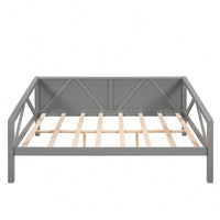 Gray Full Size Daybed With Wood Slat Support For Versatile Bedroom Or Living Room Use