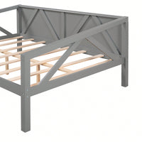 Gray Full Size Daybed With Wood Slat Support For Versatile Bedroom Or Living Room Use