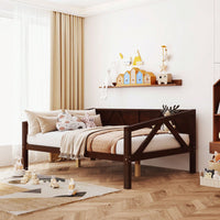 Gray Full Size Daybed With Wood Slat Support For Versatile Bedroom Or Living Room Use