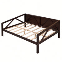 Gray Full Size Daybed With Wood Slat Support For Versatile Bedroom Or Living Room Use