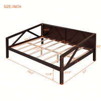 Gray Full Size Daybed With Wood Slat Support For Versatile Bedroom Or Living Room Use