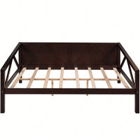 Gray Full Size Daybed With Wood Slat Support For Versatile Bedroom Or Living Room Use