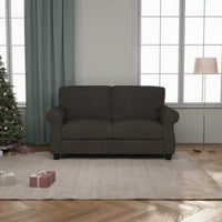 Comfy Modern 2 Seater Sofa With Solid Wood Frame And Extra Deep Seats For Living Room Or Apartment Lounge In Brown