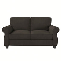 Comfy Modern 2 Seater Sofa With Solid Wood Frame And Extra Deep Seats For Living Room Or Apartment Lounge In Brown