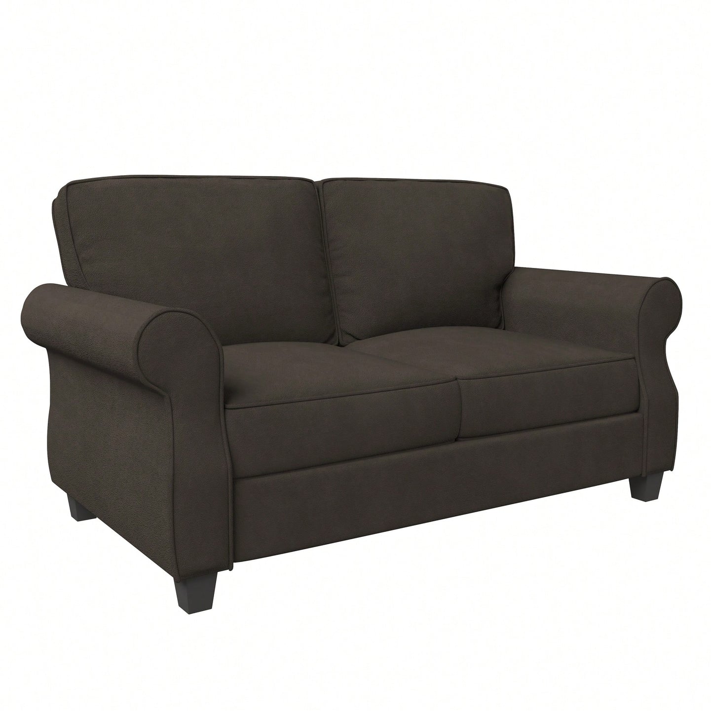 Comfy Modern 2 Seater Sofa With Solid Wood Frame And Extra Deep Seats For Living Room Or Apartment Lounge In Brown