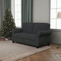 Comfy Modern 2 Seater Sofa With Solid Wood Frame And Extra Deep Seats For Living Room Or Apartment Lounge In Brown