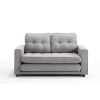 Convertible Futon Sofa Bed Space Saving Loveseat Dark Gray Light Gray Beige Velvet Linen Fabric