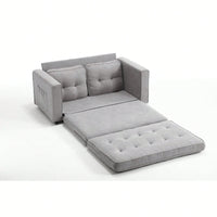 Convertible Futon Sofa Bed Space Saving Loveseat Dark Gray Light Gray Beige Velvet Linen Fabric