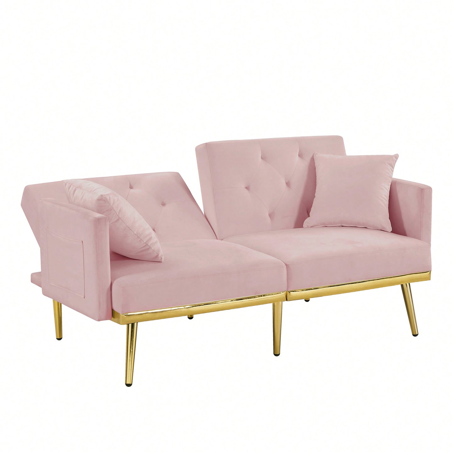 Luxurious Pink Velvet Sofa Bed With Modern Design For Stylish Living Spaces