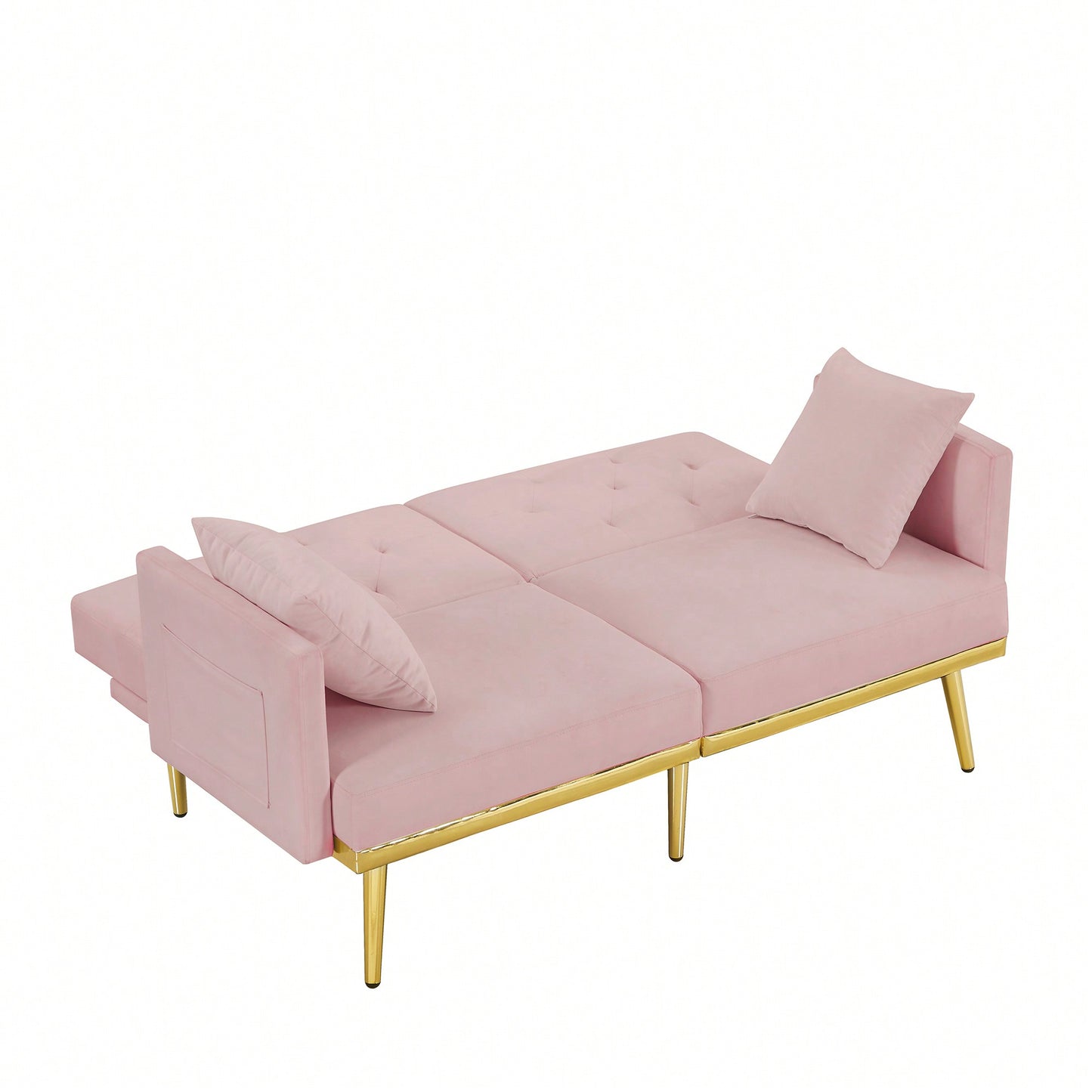 Luxurious Pink Velvet Sofa Bed With Modern Design For Stylish Living Spaces