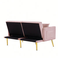 Luxurious Pink Velvet Sofa Bed With Modern Design For Stylish Living Spaces