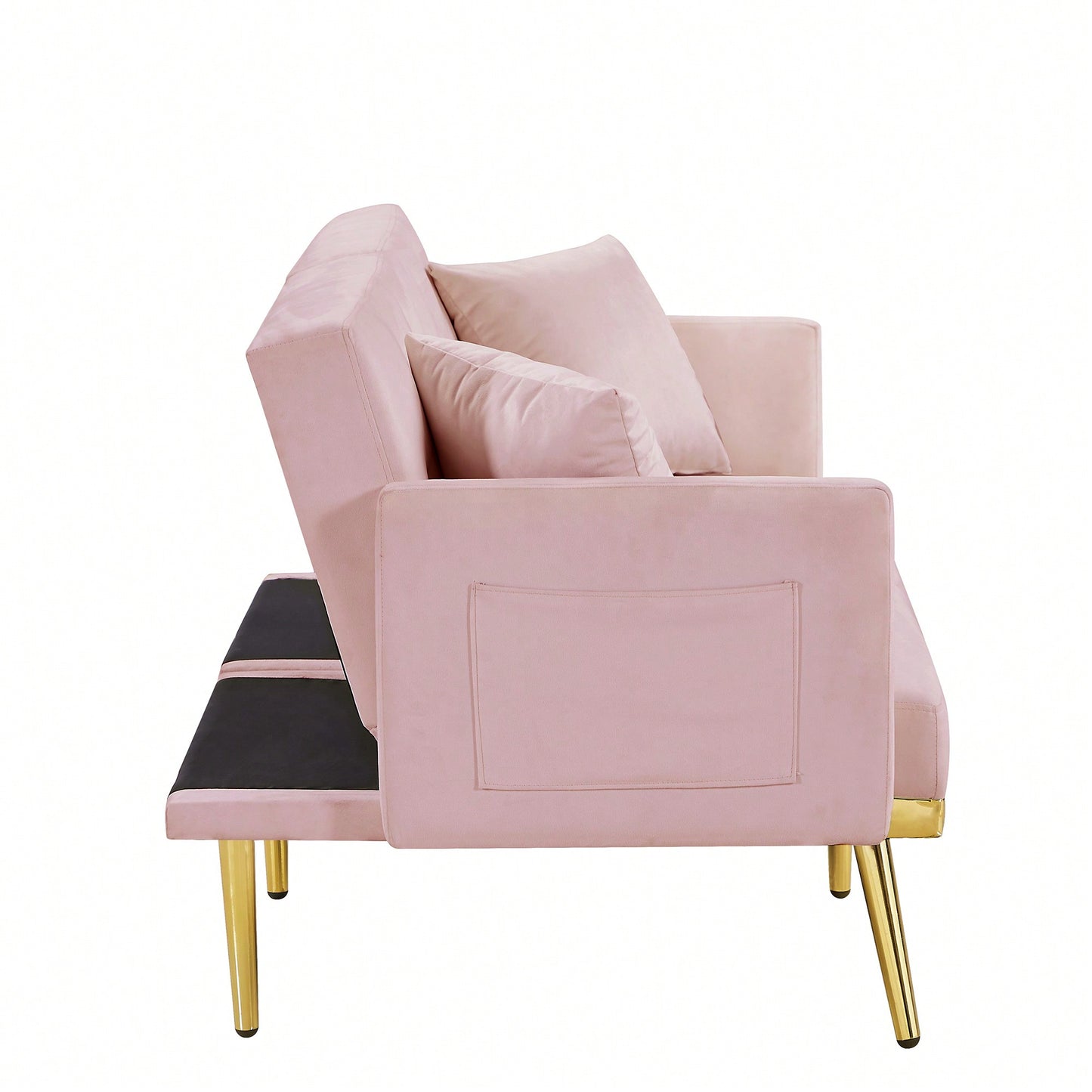 Luxurious Pink Velvet Sofa Bed With Modern Design For Stylish Living Spaces