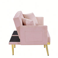 Luxurious Pink Velvet Sofa Bed With Modern Design For Stylish Living Spaces