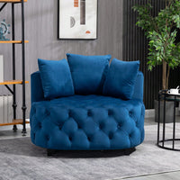 Classic Barrel Accent Chair for Living Room | Modern Blue Leisure Sofa Chair