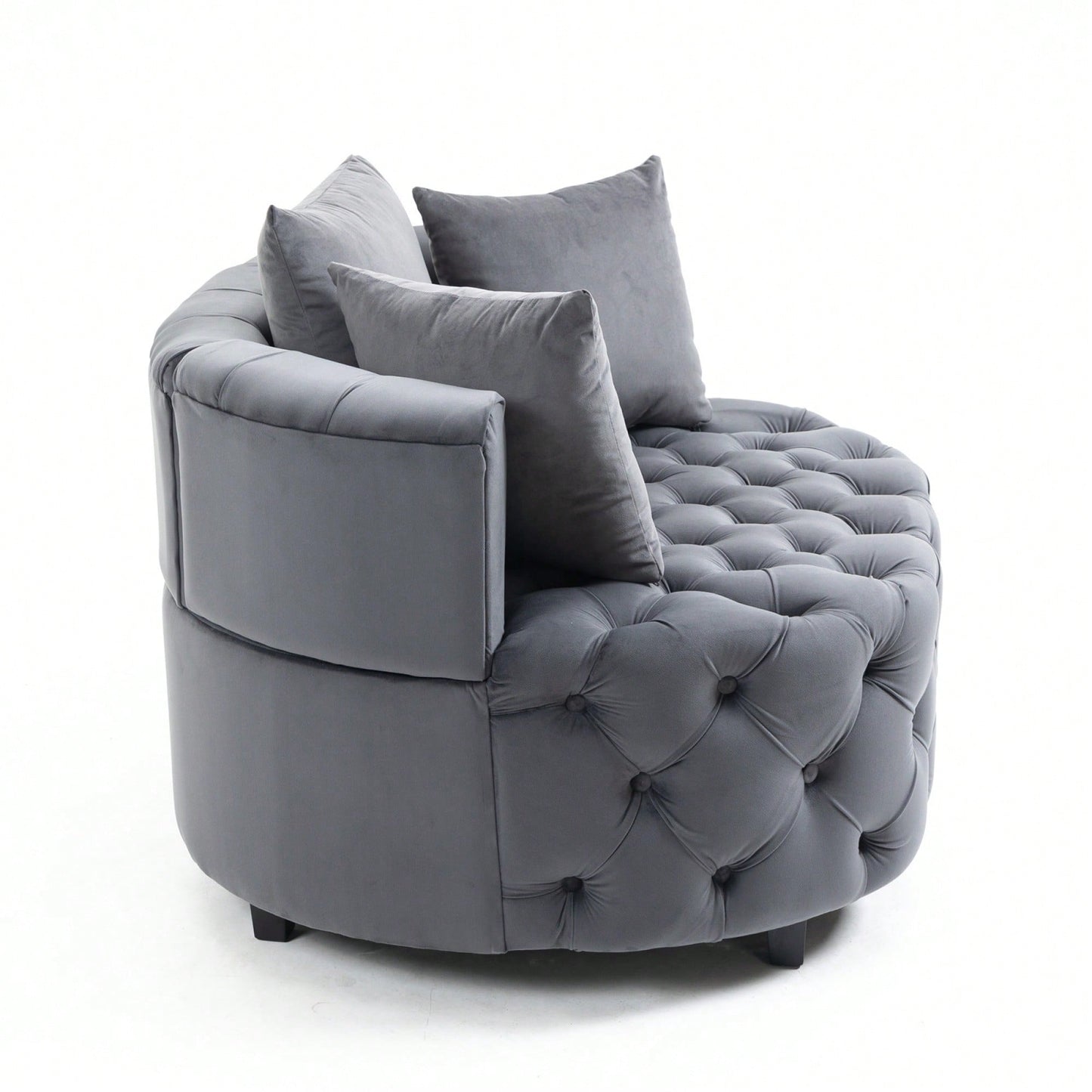 Classic Barrel Accent Chair for Living Room | Modern Blue Leisure Sofa Chair