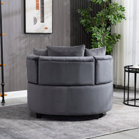 Classic Barrel Accent Chair for Living Room | Modern Blue Leisure Sofa Chair