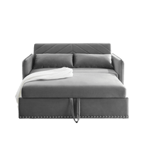 Versatile Sleeper Sofa Bed With USB Port, 3-In-1 Adjustable Design, Pull-Out Bed, 2 Lumbar Pillows, Soft Velvet Upholstery, Ideal For Living Room Or Bedroom