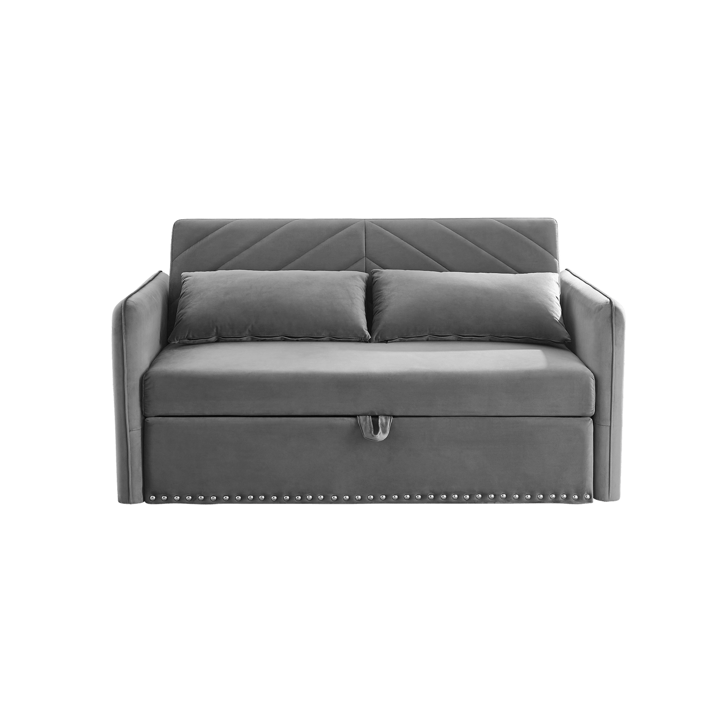 Versatile Sleeper Sofa Bed With USB Port, 3-In-1 Adjustable Design, Pull-Out Bed, 2 Lumbar Pillows, Soft Velvet Upholstery, Ideal For Living Room Or Bedroom