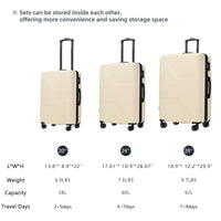 Lightweight 3 Piece Hardshell Luggage Set With Double Spinner Wheels And TSA Lock 20'' 24'' 28'' Suitcases