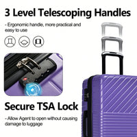 Lightweight 3 Piece Hardshell Luggage Set With Double Spinner Wheels And TSA Lock 20'' 24'' 28'' Suitcases