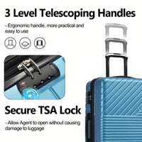 Lightweight 3 Piece Hardshell Luggage Set With Double Spinner Wheels And TSA Lock 20'' 24'' 28'' Suitcases