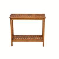 Light Brown Acacia Wood Potting Table For Garden Balcony And Garage