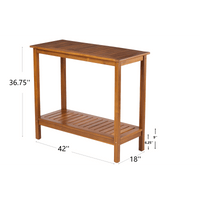 Light Brown Acacia Wood Potting Table For Garden Balcony And Garage