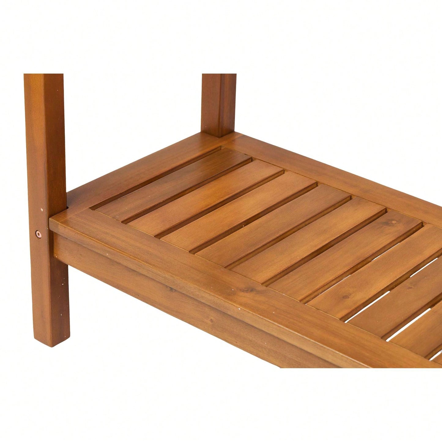 Light Brown Acacia Wood Potting Table For Garden Balcony And Garage