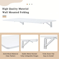 Space-Saving Wall Mounted Folding Table For Laundry Room, Home Office, Kitchen, Garage, And Dining Room