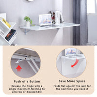 Space-Saving Wall Mounted Folding Table For Laundry Room, Home Office, Kitchen, Garage, And Dining Room
