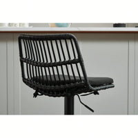 Set Of 2 360 Swivel Rattan Bar Stools With Footrest For Kitchen And Dining Room Counter Height Seating