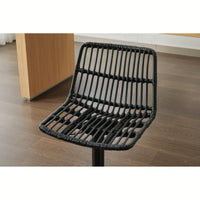 Set Of 2 360 Swivel Rattan Bar Stools With Footrest For Kitchen And Dining Room Counter Height Seating