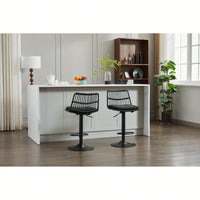 Set Of 2 360 Swivel Rattan Bar Stools With Footrest For Kitchen And Dining Room Counter Height Seating